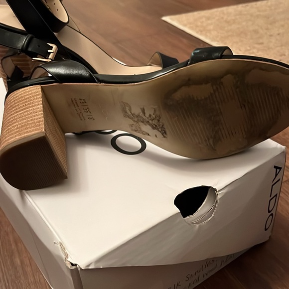ALDO black, stack heel sandals - Picture 8 of 9